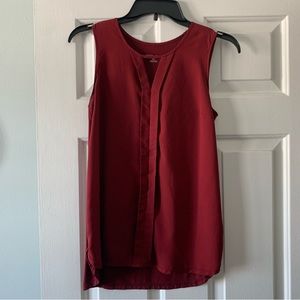 Deep Red Sleeveless Blouse